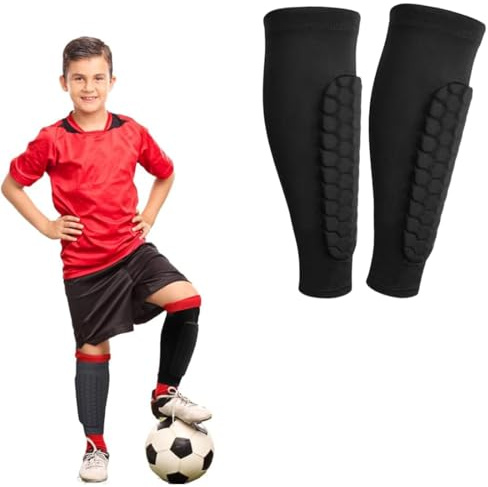 EJRUP 1 Pares Espinilleras de Fútbol,Medias Elásticas Protectoras, Mini Espinilleras,Espinilleras Caneleiras Futebol Criança, para Juegos Niños Niñas Adulto Mujer Hombre(M)