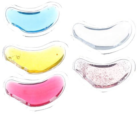Anneome Pack de 5 Patchs Oculaires en Gel Réutilisables pour Soins des Yeux, Coussinets Confortables U-forme en Gel Pvc 6,5 Cm pour Thérapie Chaude et Froide