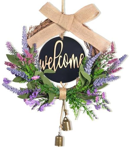 GZGXKJ Ghirlanda Porta Ingresso 40cm Lavanda Ghirlanda Primaverile