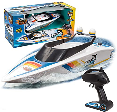 Xtrem Raiders - White Shark | Barco Teledirigido Niños | Lancha Teledirigida Niños | Barco RC | Barcos Teledirigido Piscina | Barcos Teledirigidos | Lancha RC