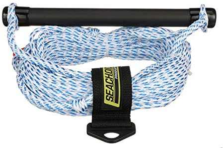 SEACHOICE 86727 Corda da sci nautico, lunghezza 21 m, manico da 30,5 cm con impugnatura in schiuma, blu/bianco, taglia unica