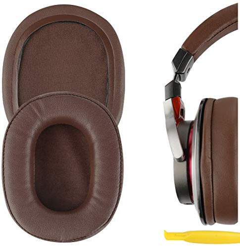 Geekria QuickFit Replacement Ear Pads for Audio-Technica ATH-MSR7/ MSR7NC/ MSR7BK/ MSR7GM/ MSR7b Headphones, Ear Cushions with Video Guide (Brown)