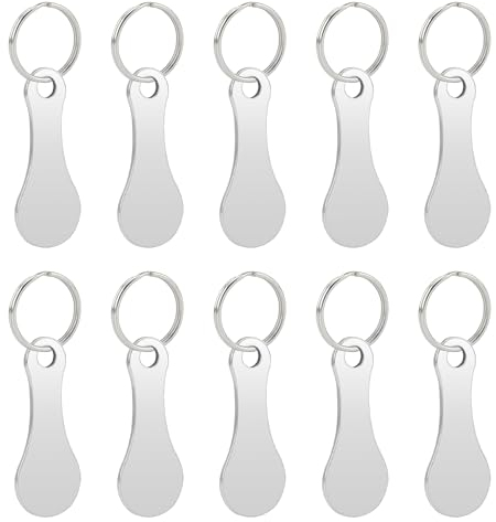 10 Stück Einkaufswagenlöser Metall Einkaufswagenchip mit Rundhängering Einkaufschip Verwendung für Einkaufswagen Entsperrer Flaschenöffner Dekorationen