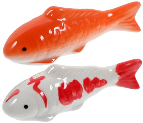 BESPORTBLE 2 Stück Schwimmende Fische Deko - Keramikfische Für Teich, Aquarium Und Garten - Handgefertigte Fischfiguren Für Miniteich Und Schwimmdeko - Geschenkidee Für Familie Und Freunde