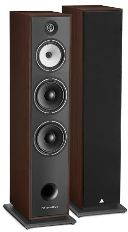 Triangle - BOREA BR10 Hi-Fi Floorstanding Speakers - Power handling 200W - Efficiency 92 dB/W/m - 21cm drivers - Versatile Music and Home Cinema - 245 x 1110 x 380 mm (Walnut, Pair)