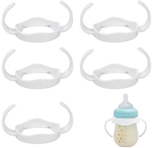 5 Pezzi Maniglie Biberon per philips avent, Impugnatura per Biberon in Plastica Standard Presa Facile, Bambini Manici di Biberon, Maniglia Accessori per Biberon Collo Largo