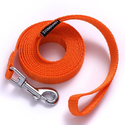 Siumouhoi 15 cm valp/hundkoppel, starkt koppel i traditionell stil med lättanvänd kragekrok, hundkoppel bra för små och medelstora och stora hundar (orange, 5/8 tum x 1,8 m)