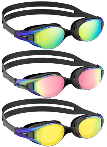 CIFOYA Swimming Goggles 3 Pack, Anti Fog No Leaking UV Protection Swim Goggles for Women Men Adult Youth