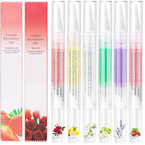 Penna a olio per cuticole per unghie, penna per la cura delle unghie, 6 sapori, idrata, rinforza, ripara, rivitalizzante