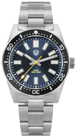 watchdives WD1965 VH31 kvartsur, 62MAS dykklocka 38 mm välvt safirglas lyxarmbandsur 200 m vattentäta klockor
