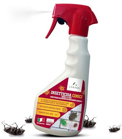 LERAVA® Insetticida Cimici (2x500 ml) - Azione rapida, effetto prolungato - Spray Cimici per interni ed esterni - Inodore, non macchia, pronto all'uso - Casa, hotel, B&B, uffici - stop insetticida