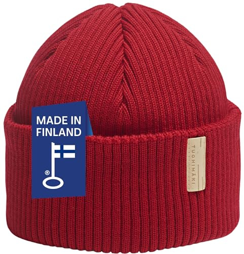 Fisherman - Gorro de lana merino para hombre y mujer, color rojo