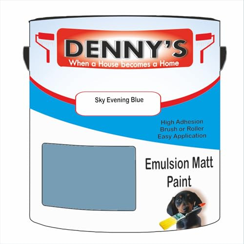 Premium Interior Wall & Ceiling Emulsion Paint – Sky Evening Blue – Rich Matt Finish, Durable & Washable, Low Odour, Ideal for Living Rooms, Bedrooms & Hallways (250ML Tin)