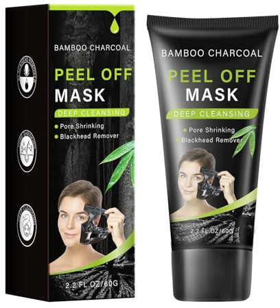 IREV Blackhead Remover Mask, Bamboo Charcoal Peel Off Mask, Charcoal Face Mask for Deep Cleansing, Blackheads, Acne, Dirts, Pores And Skin Oil, Suitable for All Skin Types