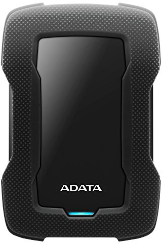ADATA Unidad de Disco Duro Externa HD330 Negro 1TB USB 3.2 Gen.1 Mantiene Sus Datos Seguros con una Carcasa de Silicona en el Exterior
