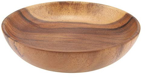 Ciotola Legno Massello Naturale Fatto Mano Classico Grande Rotondo Acacia Insalata Zuppa Pranzo Bowl Eco Friendly Premium Utensili * 4.5cm)