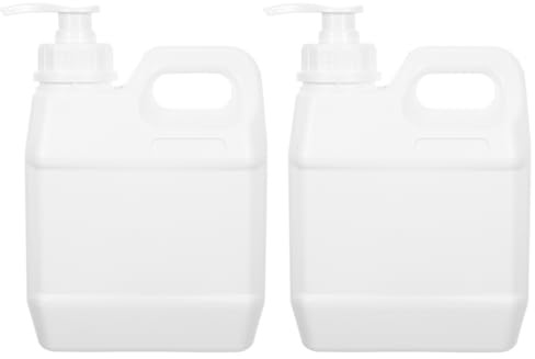 Cabilock 1L Pump Bottle Dispenser Refillable Plastic Container with Lid for Cosmetics Chemicals Storage and Liquid Soap Dispensing