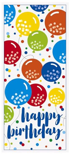 Balloon Cheer Vibrant Happy Birthday Door Poster (20cm x 28cm) - Multicolor & Unique Celebration Decoration - Perfect for Home & Party - 1 Pc