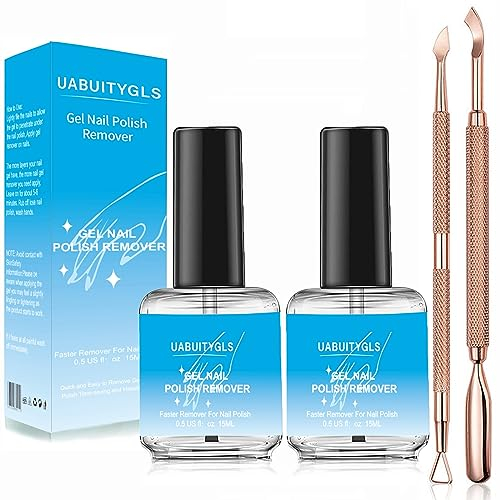 Nagellackentferner 2 Stück,Gelnägel Entferner Kit mit Nagelhautschieber Nagellack Schaber, Ieicht zu Entfernen Nagellack in 3-5 Minuten, Keine Notwendigkeit für Folie,Remove Acrylic Powder gel