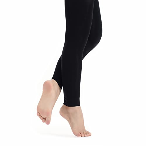 tanzmuster Ballettstrumpfhose Damen - Nina - ohne Fuß - Schwarz Größe L - Schwarze Strumpfhose/Leggins fürs Ballett - Ballettkleidung für Erwachsene