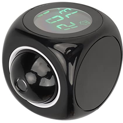 Projektionsklocka Projektionsväckarklocka för Sovrum Digital LED-skärm Projektionsväckarklocka Mini Voice Timing Digital Klocka Projektor med USB-kabel Svart för Sovrum