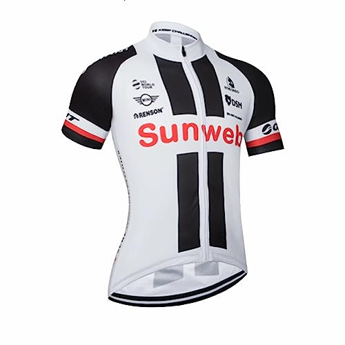 louizumify Professionelle Herren-Reitbekleidung mit kurzen Ärmeln, elastisches und atmungsaktives Material, Sonnenschutz, 3 Taschen