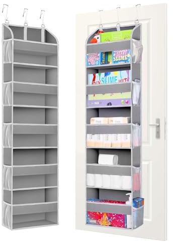 TAHAVICE Hängeorganizer Tür mit 5 Fächern, Organizer mit Verdicktem Vliesstoff, Hängeregal Bad, Hängeaufbewahrung für Kinderzimmer, Tür Hängeregal (1 Stück, Hellgrau)