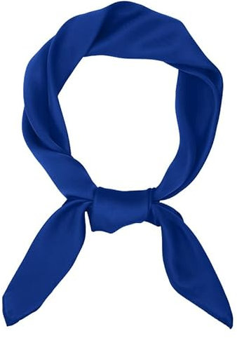 JasGood Damen Seidentuch Seide Leicht Eleganter Seidenschal Damen Bandana Halstuch Kopftuch Schal Vielseitiges Seidenschal für Frauen,Königsblau