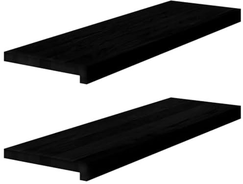 vidaXL Fensterbänke 2 Stk. Dunkelbraun 80x30x2 cm Massivholz Eiche, Fensterbrett, Holz Treppenstufe, Holz Fensterbrett, Fensterbank Eichenholz
