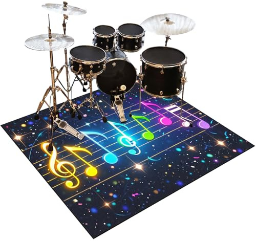 Drum Teppich Schlagzeug Teppich Schlagzeugteppich Schallschutz Akustik Teppich Schallschutzmatte 180 x 150 cm Drum Rug Drum Matte Drumteppich rutschfeste Trommel Teppiche, Für Bass Drum Snare