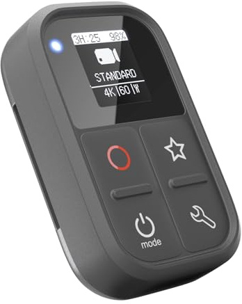 Wireless Smart Remote Control Replacement for GoPro Hero 10/9/8 Black/Max/7 Black/6 Black OLED Screen Built-in Battery 80M Control Distance with Stick Mount Wrist Strap USB Charging Cable