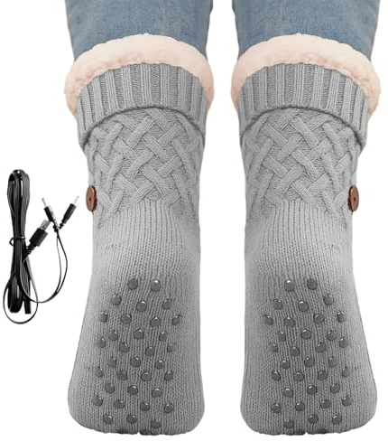 Chaussettes Chauffantes Électriques | Chaussons Chauffants Rechargeables par USB | Chaussettes Électriques | pour Hommes Femmes Ski Hiver Snowboard Sports Activités Extérieur