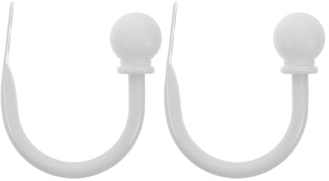 Veemoon Ganchos para Cortinas de Pared Forma U 11 Mm Hierro Color Claro Soporte Resistente Amarre para Cortinas Visillos Cocina Ventana 2 Piezas