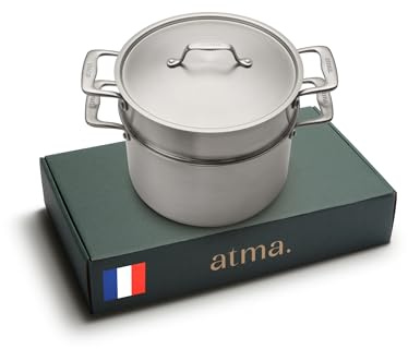 Pentola 24 cm 6 L con inserto per vapore, 3 strati in acciaio inox 18/10, cucina sana senza rivestimento antiaderente, senza PFAS/PTFE/PFOA, lavabile in lavastoviglie e adatta a induzione