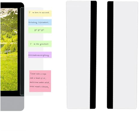 Tablero de Notas Acrílico para Monitor,2 Pcs Laterales Transparentes Autoadhesivos Soporte para Notas y Mensajes Tablero de Monitor de Panel Acrílico Multifunción de Oficina para Escritorio