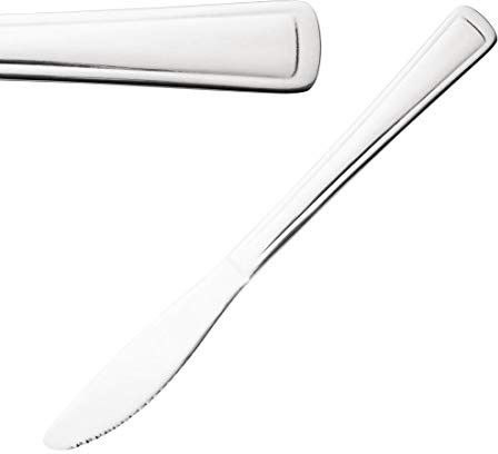 NISBETS Essentials Table Knife (12 Pack) - Stainless Steel, Dishwasher Safe, Dinnerware Knife Set FA564