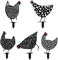 Alnicov 5 Stück Metall Huhn Hof Kunst Hollow Out Hahn Tier Form Dekor für Outdoor für Rasen Garten Hinterhöfe Dekoration Ornament