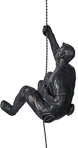Bronze Climbing Abseiling Men Hanging Ornament Figures 1 X Right Handed Figurine Abstract Sculptures Resin and Metal Wall Art Hanging