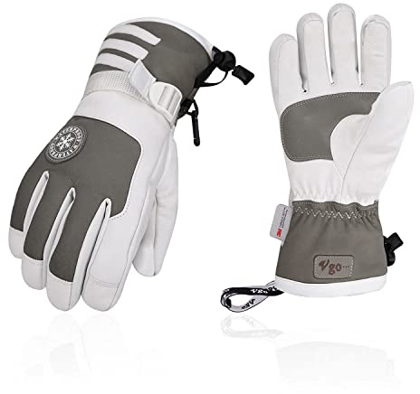 Vgo... Winter Waterproof Gloves Men for Ski Outdoor Snowboard Scooter, Thermal Cold Weather Gloves Touchscreen with 3M Thinsulate