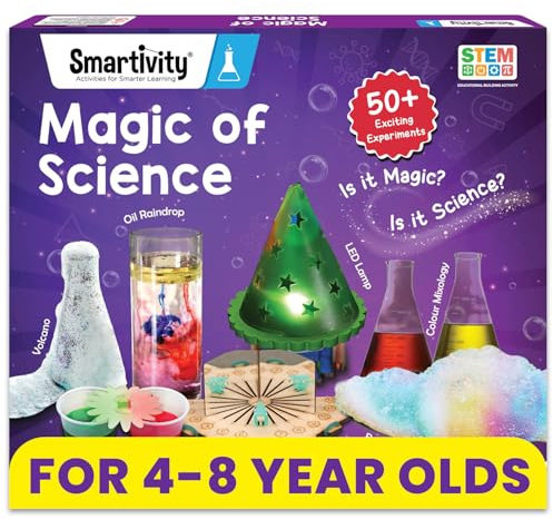 Smartivity Kit mágico de ciencia para niños de 4 a 6 a 8 años, regalos de cumpleaños para niños y niñas de más de 50 increíbles experimentos científicos, juguete educativo para niños de 4, 5, 6, 7, 8
