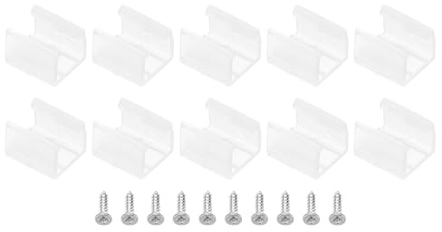 PATIKIL LED-ljusklämmor set med 100 plastfästen med skruvar för kabel 8 mm Rgb lysande band 8 mm-10 mm genomskinlig