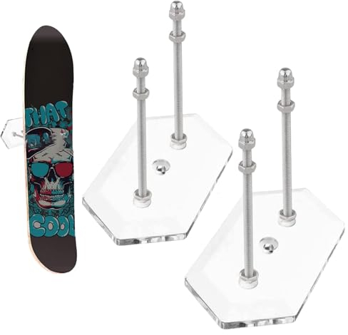 Floatdream 2 Stück Skateboard Wandhalterung, Wand Clear Skateboard Display, Acryl Skateboard Halterung, für Skateboard Deck Display und Lagerung(Transparent)