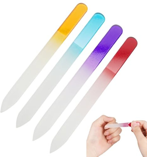 EYVRPAU 4 pezzi di lima per unghie in vetro per la cura delle unghie, lima per unghie in vetro, lima per unghie in cristallo, manicure, pedicure