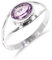 Amethyst Ring 925 Sterling Silber Herren-Damen Verlobungsring zierlicher minimalistischer Ring mit natürlichem Edelsteinschliff Stein oval Form Steinring BR28-5,75