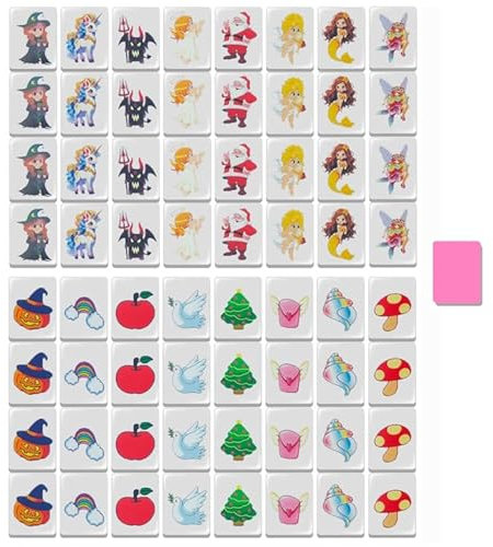 JXAXD 65 Tiles Mahjong Spiel Blöcke, Seaside Stil Escape Game im Mahjong-Stil, Seaside Escape Spiel, Familienspiel für Erwachsene, Kinder und alle Altersgruppen, 30mm, B