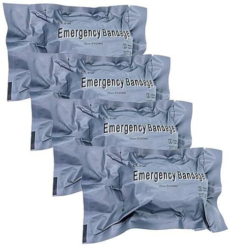 Binnan 4 Pezzi Bendaggio Israeliano, Fasciatura di Pronto Soccorso, Medico di Compressione Bendaggio, Forniture di Emergenza All'aperto, per Avventure Indoor, Outdoor e di Viaggio