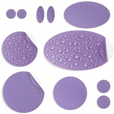 aZengear Toppe di riparazione (30+ colori) per piumini, giacche imbottite, tende, scarpe e tappezzeria, autoadesive, impermeabili, resistenti a strappi, freddo e calore (11 pezzi, lilla)