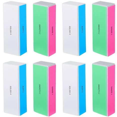 Ptwola 8 blocchi per lucidare le unghie, lima per unghie, in acrilico naturale, per lucidatura, lucidante, per pedicure professionale, kit di strumenti per manicure