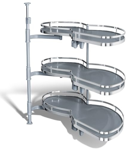 Duwee Blind Corner Cabinet Pull Out Organizer,3 Tiers Corner Cabinet Lazy Susan for Blind Shelf,Soft Close Swing Right Pull Out Cabinet Organizer