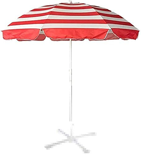 LSLYTQ Sun Parasol Umbrella Garden 2.4m Striped Beach Umbrella Parasols, with Three-layer 8 Metal Reinforced Support Frames, for Outdoor Cafe Balcony Pool without Base good